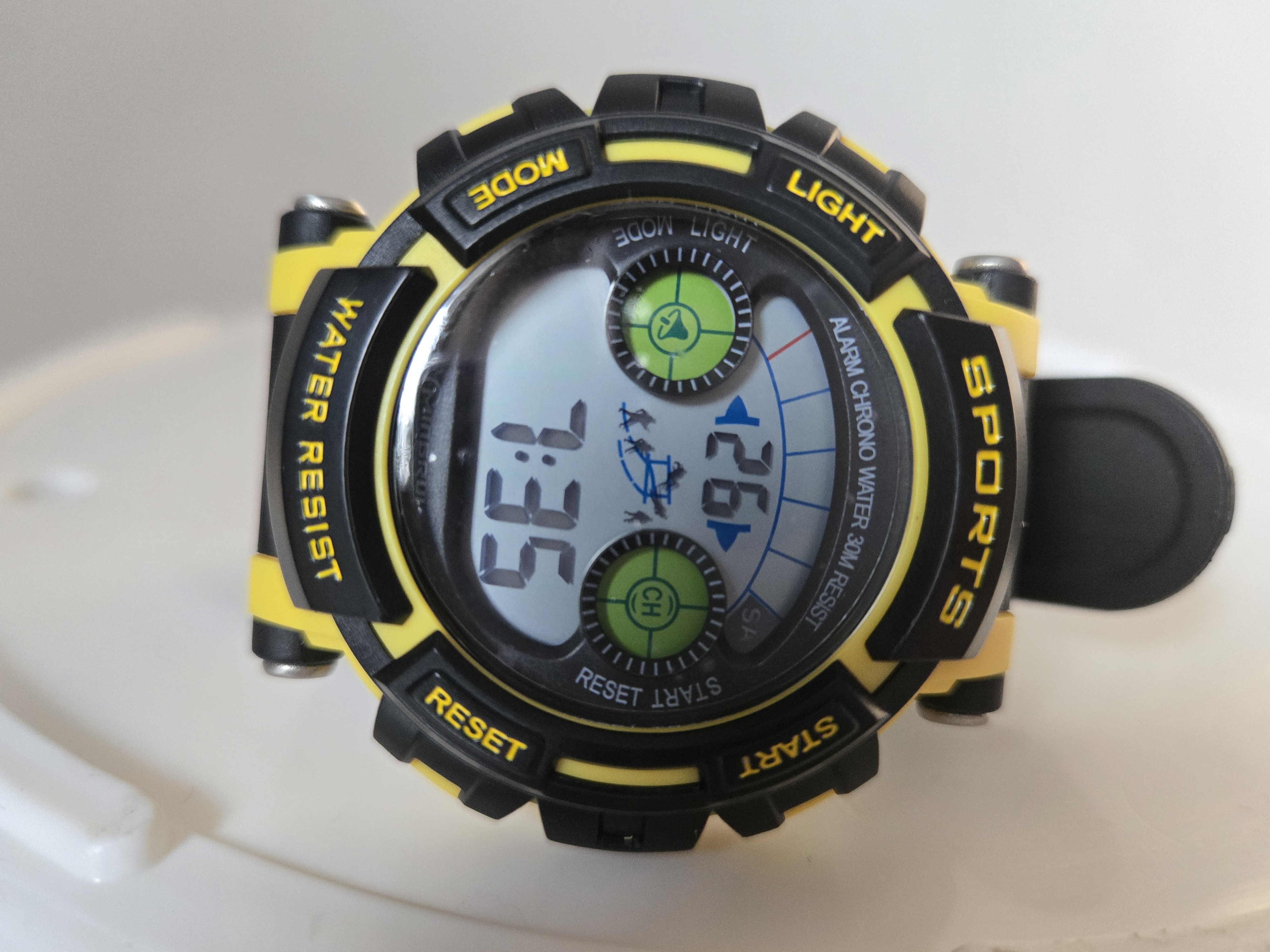 Mingrui Boys Yellow Sports Digital Watch