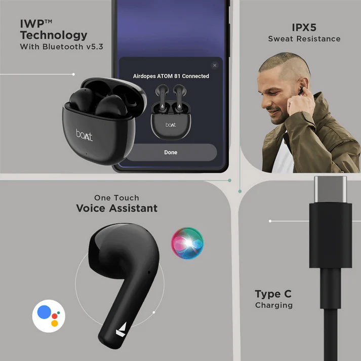 Boat Airdopes Atom 81 In Ear Tws Earbuds With 50 Hrs Playtime, Enx, Ipx5 (assorted Color)
