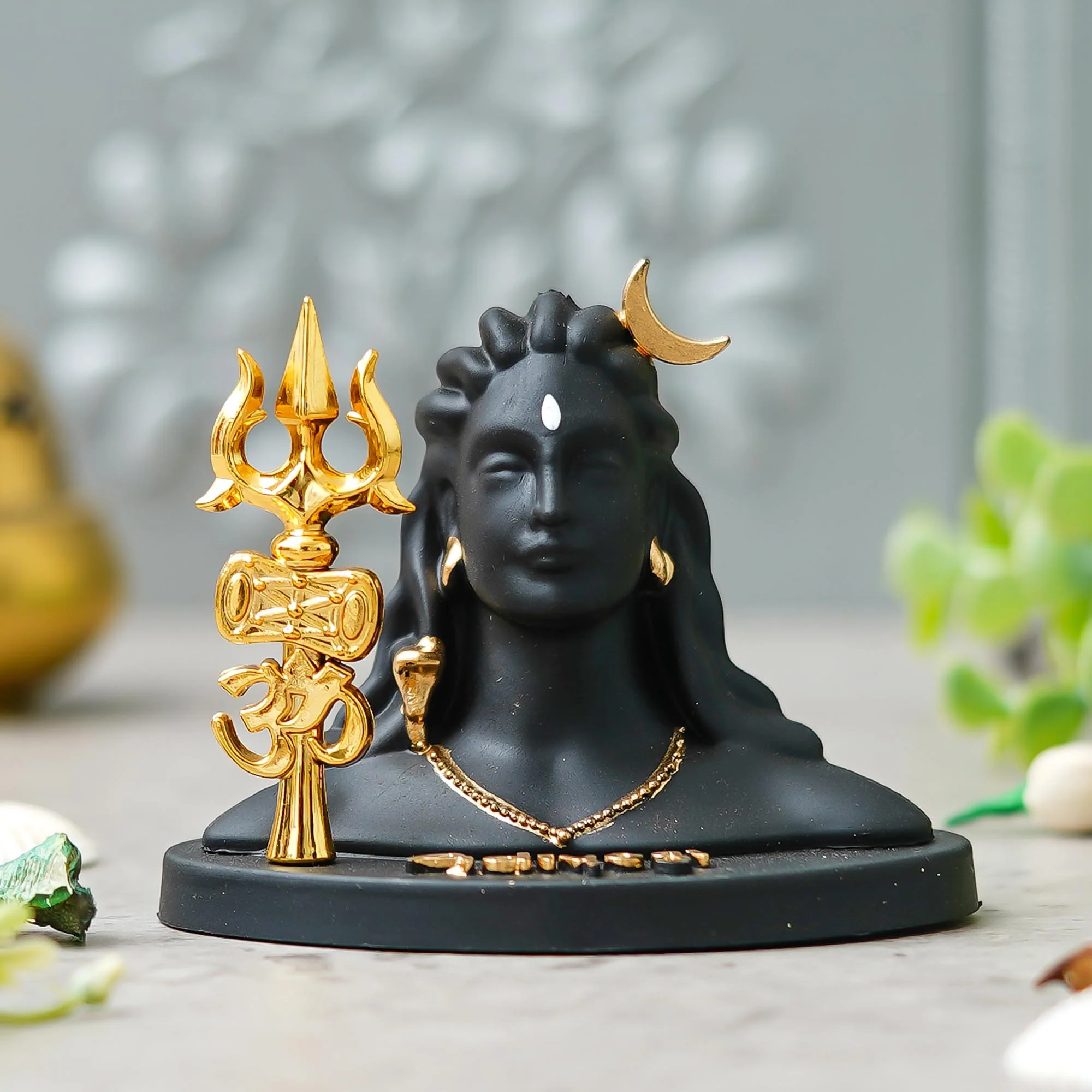 Webelkart Antique Adiyogi Shiva Statue With Trishul For Home And Car Dashboard - Adiyogi Showpiece