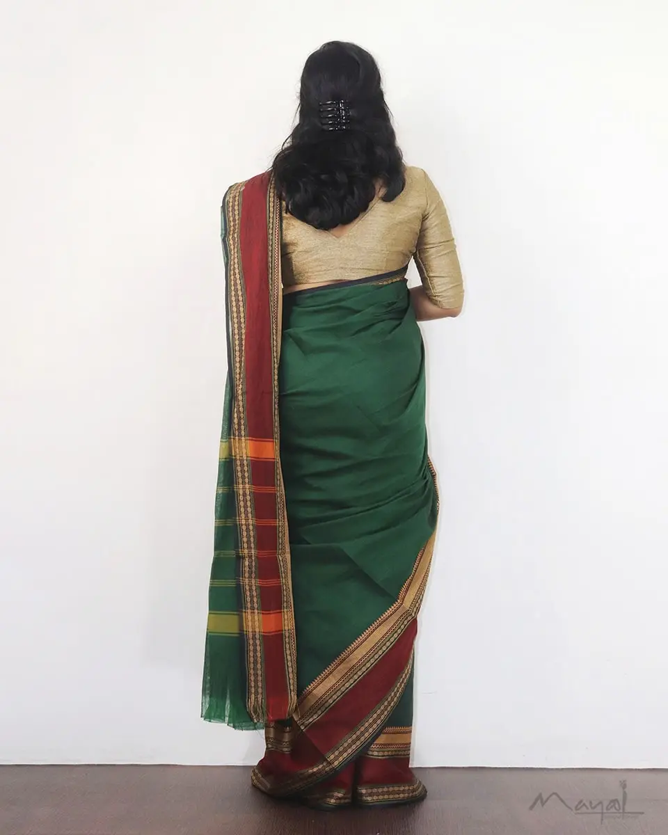 Pine Green Chettinad Cotton Saree
