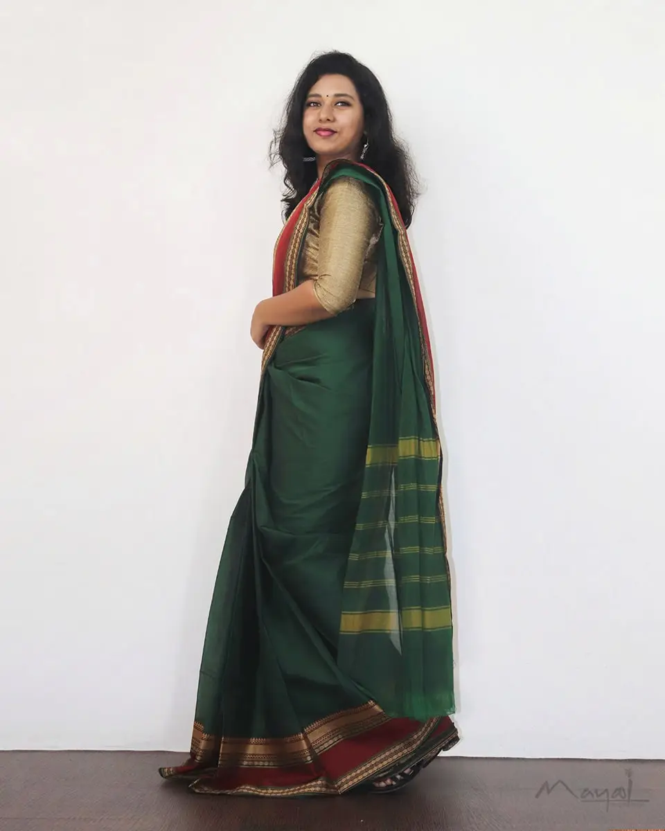 Pine Green Chettinad Cotton Saree