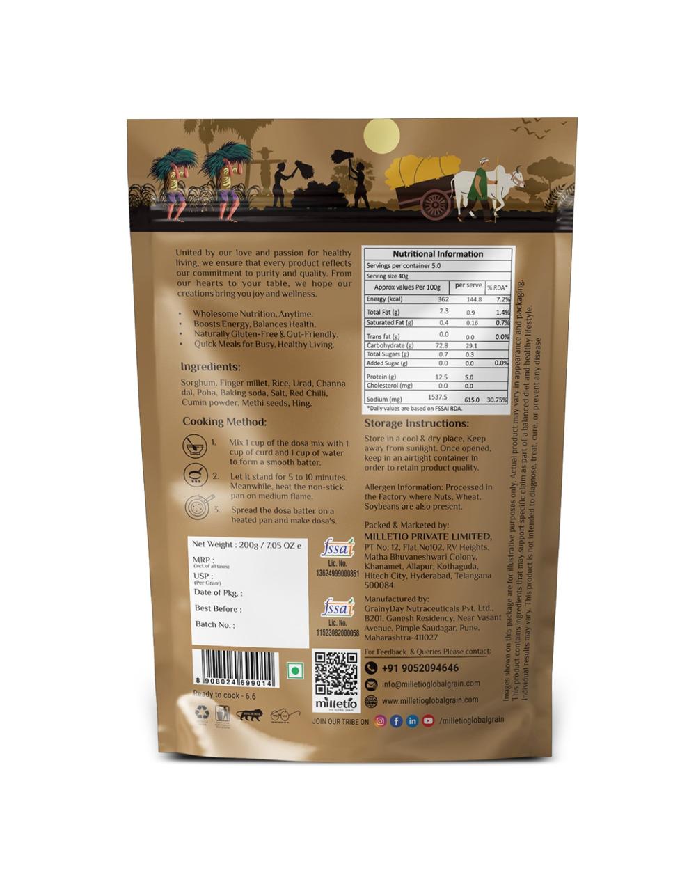 Multi Millet Instant Dosa Mix