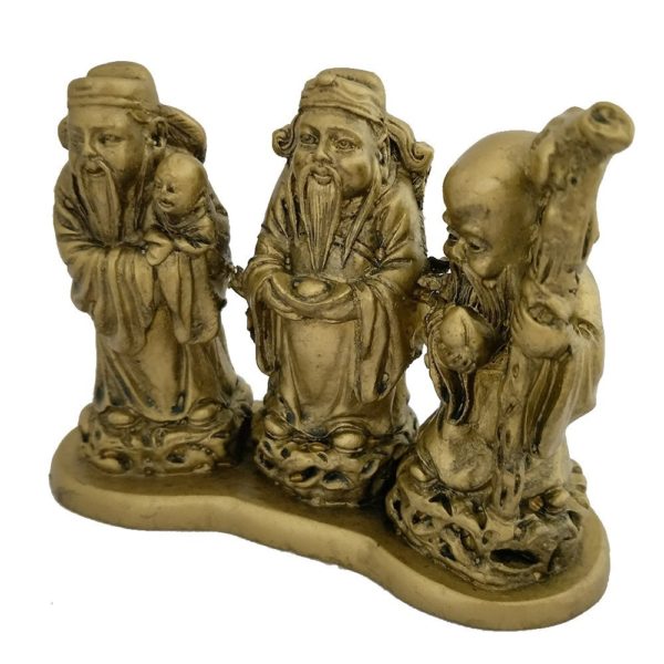 Feng Shui Fuk Luk Sau Statue For  Wealth, Prosperity And Longevity