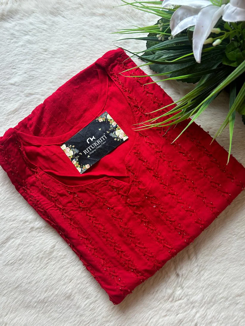 Beaded Cotton Kurti