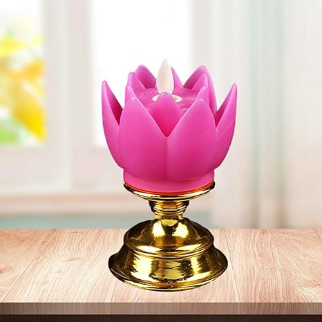 Led Candles Lotus Flower Shaped Dancing Flame Flickering Led Tealight Lights