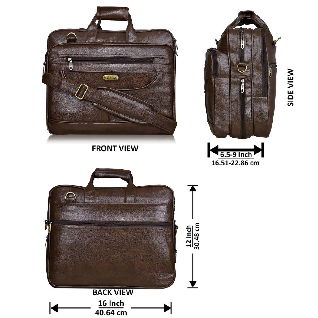 Chocolate Faux Leather 28l Messenger Bag For Men