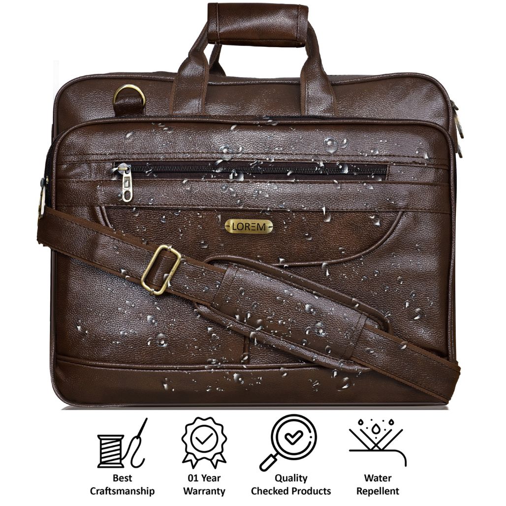 Chocolate Faux Leather 28l Messenger Bag For Men
