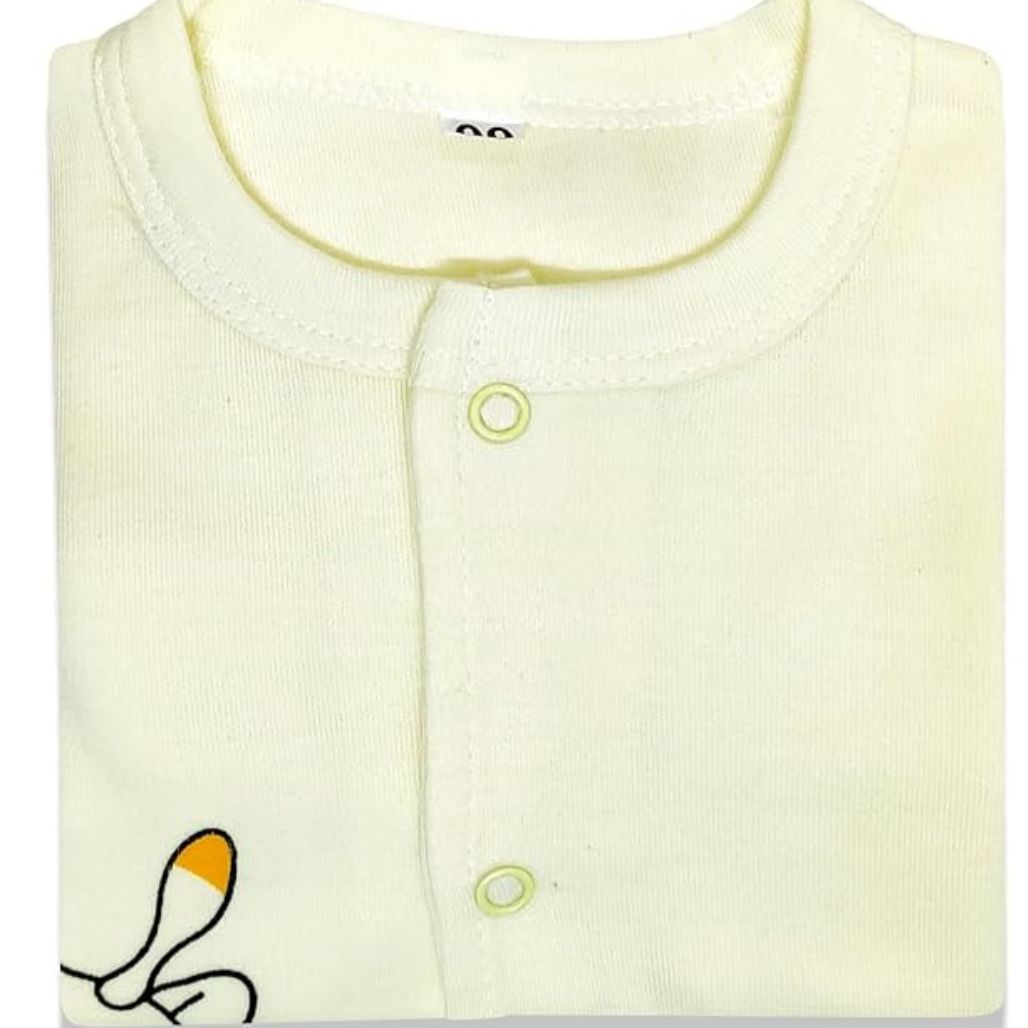 Baby Cotton Romper Yellow Full Sleeves