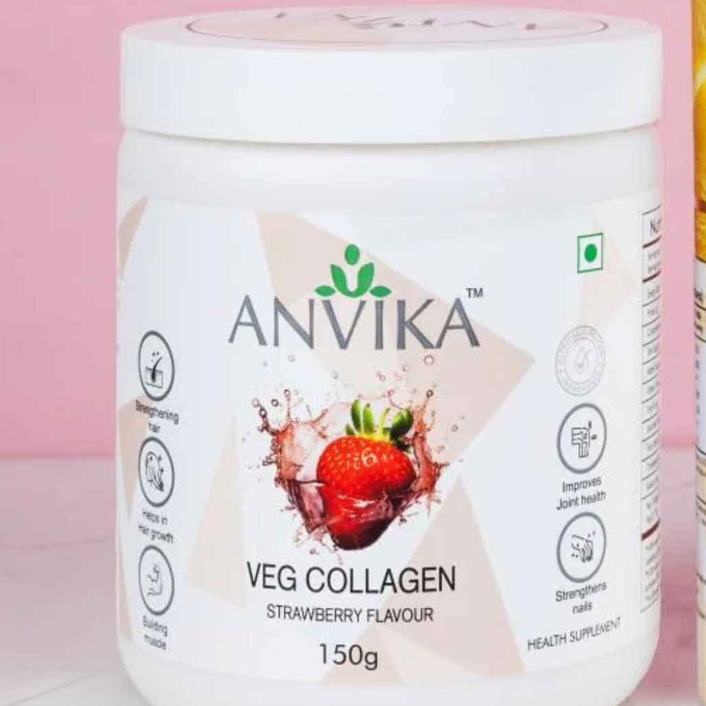 Veg Collagen Strawberry Flavor (150g), Gluta Glow Lemon Flavor (15 Sachets)combo