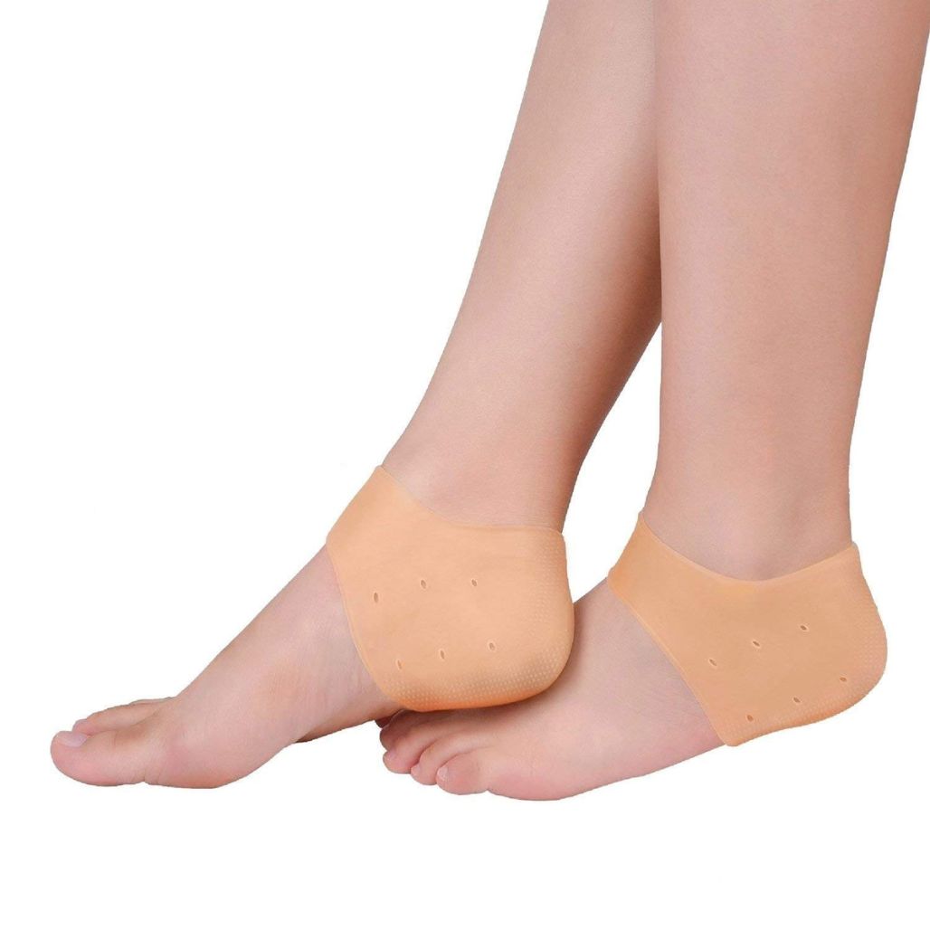 Silicone Heel Pad Socks For Heel Pain & Crack Repair (1 Pair)