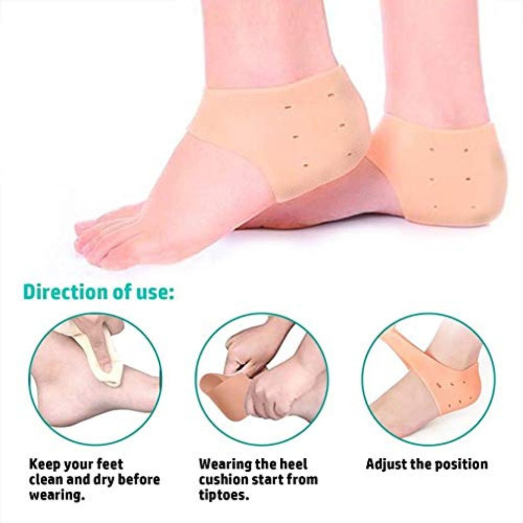  Silicone Heel Pad Socks For Heel Pain & Crack Repair (1 Pair)
