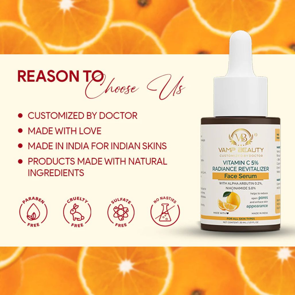 Vamp Beauty Vitamin C 5% Radiance Revitalizer Face Serum