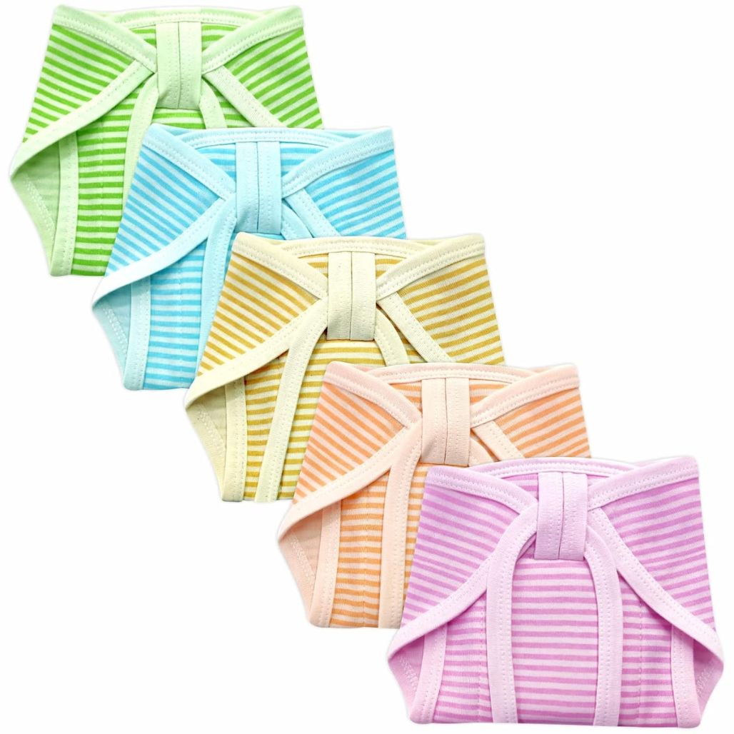 Line Print  Baby Cotton Nappy With Pad – Soft Pure Hosiery Cloth Diaper