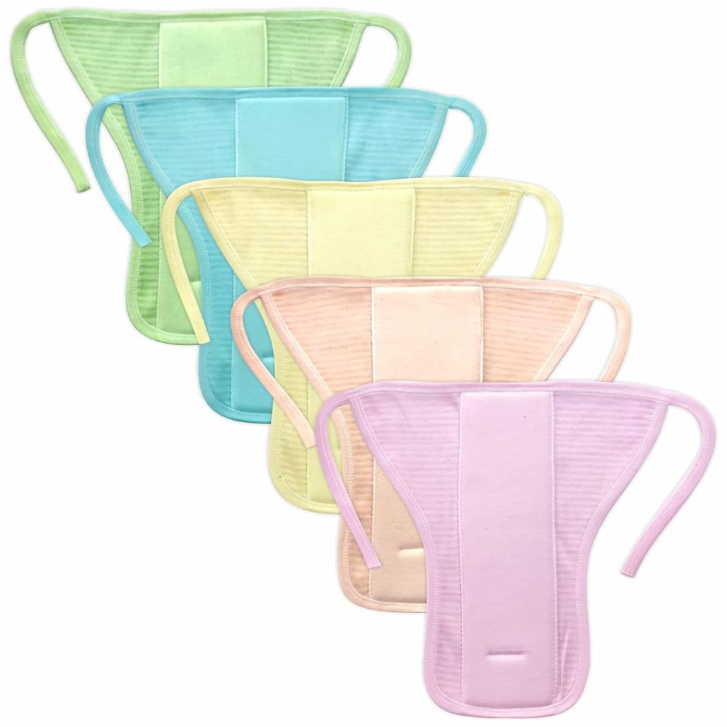Line Print Baby Cotton Nappy With Pad – Soft Pure Hosiery Cloth Diaper