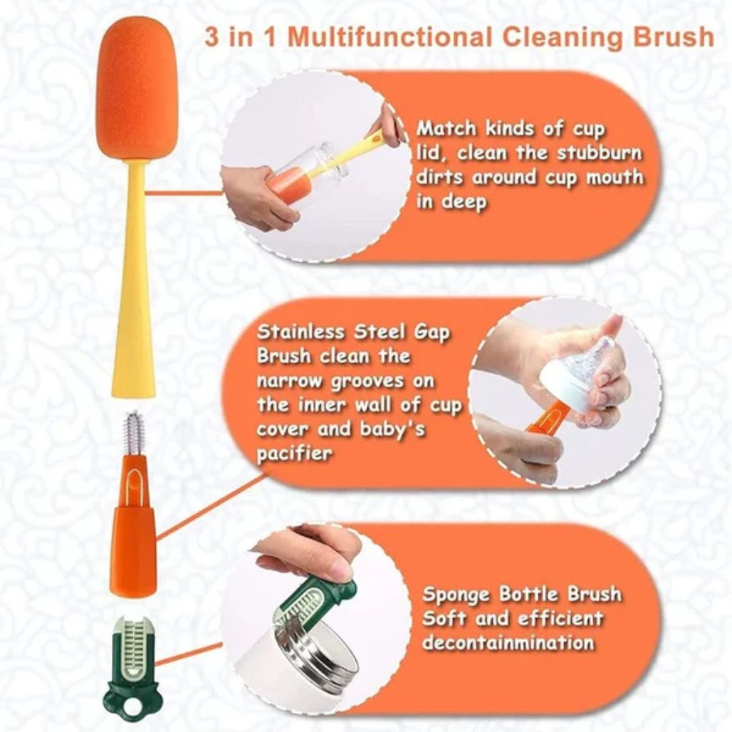 Sponge Cleaning Cup Brush 3 In 1 Multifunctional