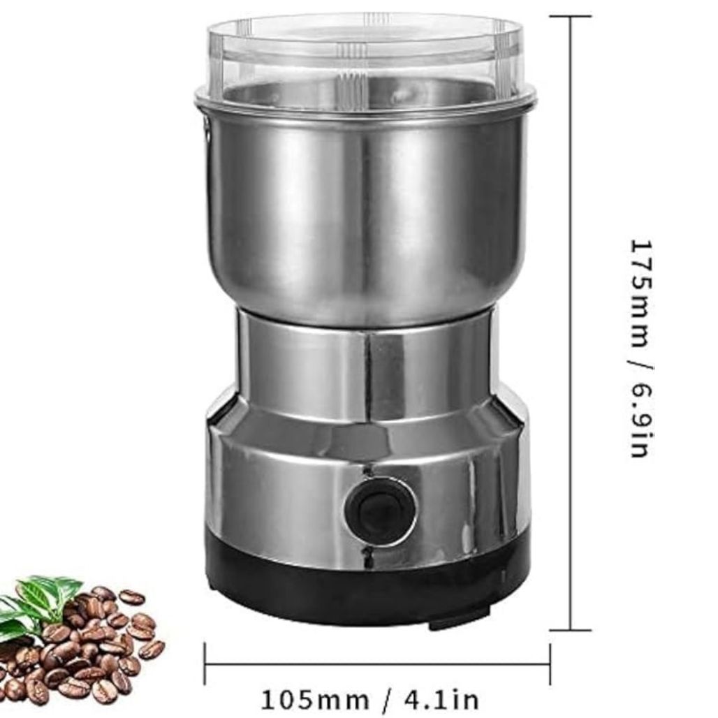 Stainless Steel Electric Grinder – Coffee, Spice & Dry Grain Crusher